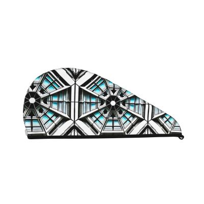 ChenGua Octagon Building Coral Velvet Dry Hair Cap - Super Absorbent Hair Towel Wrap Microfiber Hair Turban for Women Men