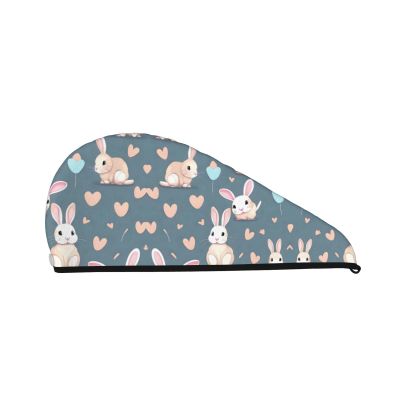 ChenGua Cartoon Cute Bunny Coral Velvet Dry Hair Cap - Super Absorbent Hair Towel Wrap Microfiber Hair Turban for Women Men