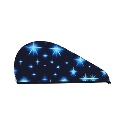 ChenGua Cartoon Blue Star Coral Velvet Dry Hair Cap - Super Absorbent Hair Towel Wrap Microfiber Hair Turban for Women Men