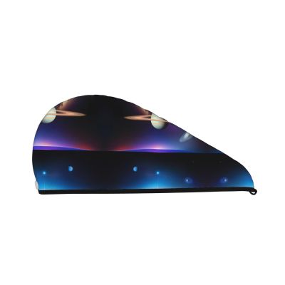 ChenGua Cosmic Saturn Coral Velvet Dry Hair Cap - Super Absorbent Hair Towel Wrap Microfiber Hair Turban for Women Men