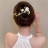FMURY Ginkgo biloba clip back of the clip headdress hairpin female buckle word clip hair card view 3