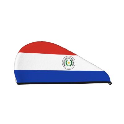 ChenGua Flag of Paraguay Coral Velvet Dry Hair Cap - Super Absorbent Hair Towel Wrap Microfiber Hair Turban for Women Men