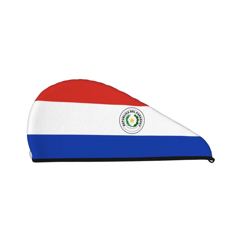 ChenGua Flag of Paraguay Coral Velvet Dry Hair Cap - Super Absorbent Hair Towel Wrap Microfiber Hair Turban for Women Men