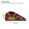 ChenGua Dragon King in Fire Coral Velvet Dry Hair Cap - Super Absorbent Hair Towel Wrap Microfiber Hair Turban for Women Men view 4
