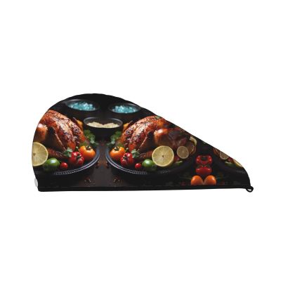 ChenGua Tantalizing Roast Turkey Coral Velvet Dry Hair Cap - Super Absorbent Hair Towel Wrap Microfiber Hair Turban for Women Men