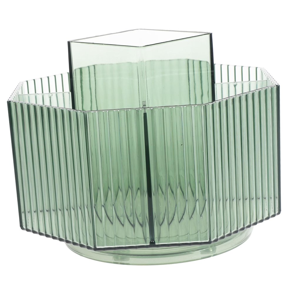 NOLITOY Makeup Brush Organizer Rotating Design Capacity Cosmetic Brush Holder for Desktop Storage Versatile Compartment Box for Makeup Tools and Accessories Elegant Green