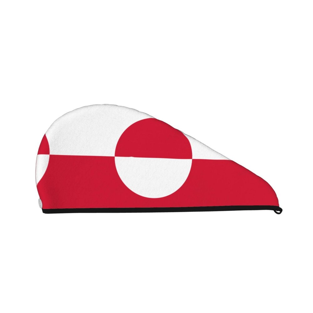 ChenGua Greenland Flag Coral Velvet Dry Hair Cap - Super Absorbent Hair Towel Wrap Microfiber Hair Turban for Women Men