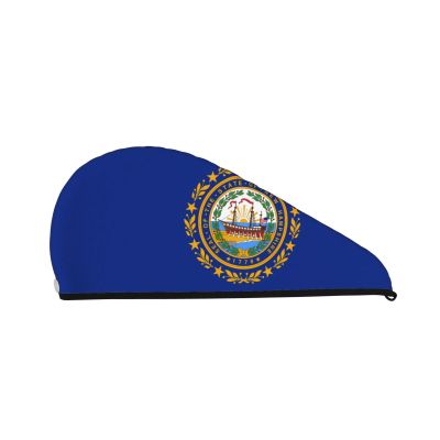 ChenGua Flag of New Hampshire Coral Velvet Dry Hair Cap - Super Absorbent Hair Towel Wrap Microfiber Hair Turban for Women Men