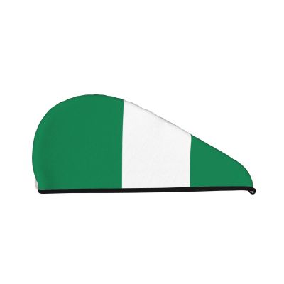 ChenGua Flag of Nigeria Coral Velvet Dry Hair Cap - Super Absorbent Hair Towel Wrap Microfiber Hair Turban for Women Men