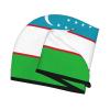 ChenGua Flag of The Republic of Uzbekistan Coral Velvet Dry Hair Cap - Super Absorbent Hair Towel Wrap Microfiber Hair Turban for Women Men view 3