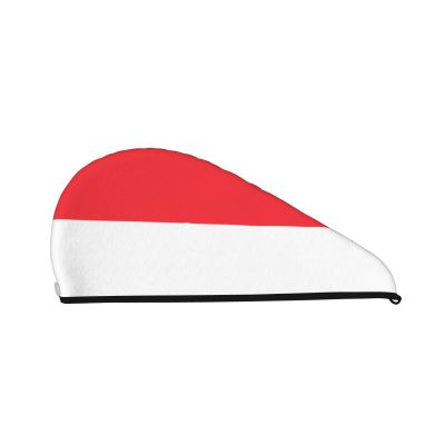 ChenGua Indonesian Flag Coral Velvet Dry Hair Cap - Super Absorbent Hair Towel Wrap Microfiber Hair Turban for Women Men