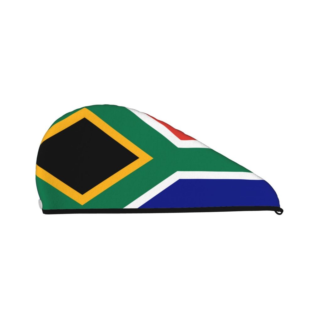 ChenGua South African Flag Coral Velvet Dry Hair Cap - Super Absorbent Hair Towel Wrap Microfiber Hair Turban for Women Men