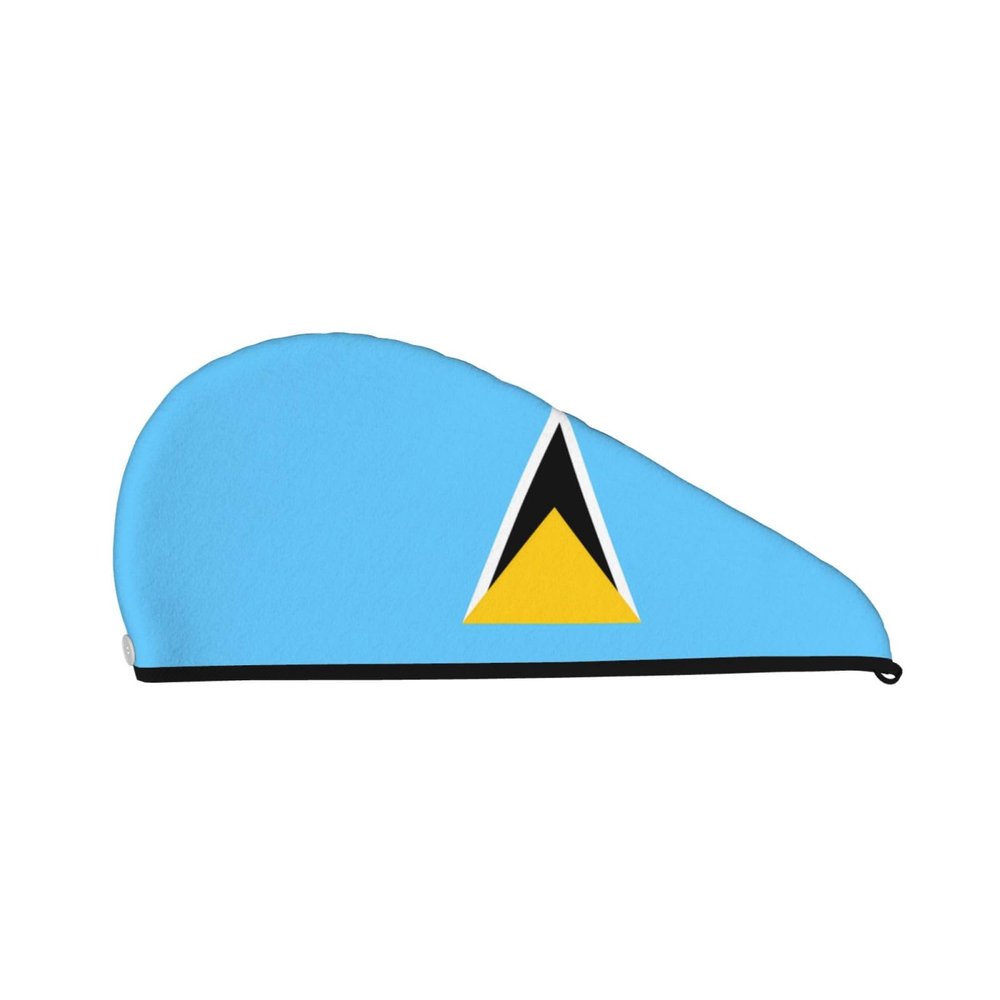 ChenGua Flag of Saint Lucia Coral Velvet Dry Hair Cap - Super Absorbent Hair Towel Wrap Microfiber Hair Turban for Women Men