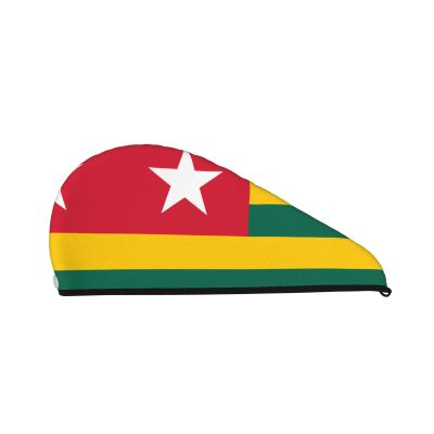 ChenGua Flag of Togo Coral Velvet Dry Hair Cap - Super Absorbent Hair Towel Wrap Microfiber Hair Turban for Women Men