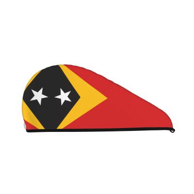 ChenGua Flag of Timor-Leste Coral Velvet Dry Hair Cap - Super Absorbent Hair Towel Wrap Microfiber Hair Turban for Women Men
