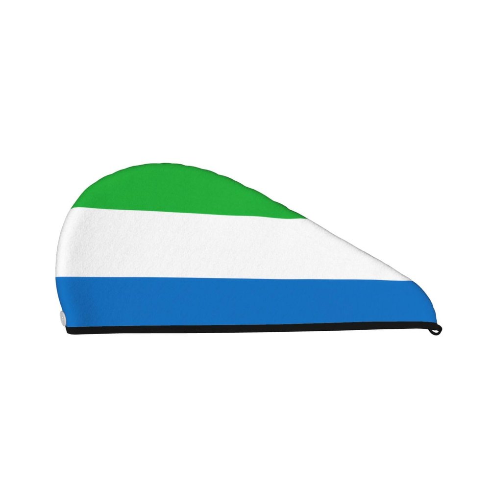 ChenGua Sierra Leone Flag Coral Velvet Dry Hair Cap - Super Absorbent Hair Towel Wrap Microfiber Hair Turban for Women Men