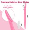 Phyyixs 100 Pcs Eyebrow and Face Razors for Women and Men, Multi-Color Facial Shavers with Protective Covers, Safe for Beginners view 2