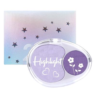 Highlighter Palette, Glitter Highlighter Powder Palette, Dual Colour Mashed Potato Highlighting & Contouring Eyeshadow Palette, Highlighter Makeup Powder for Daily Commutes, Dates (C, Regular size)
