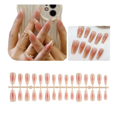30Pcs Glossy Press On Nails Long Coffin Fake Nails False Nails Stick On Nails Acrylic Nails