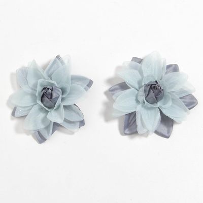 10Pcs/Set 6.3CM 2.5" Fabric Flowers for Women Hair Accessories Chiffon Flower Boutique for Headbands Head Wear (10Pcs Blue, Flower)