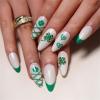 Almond Press On Tip Heart Clovers Acrylic Fake-Nail Designed Full False For Women And Girls 24PCS view 4