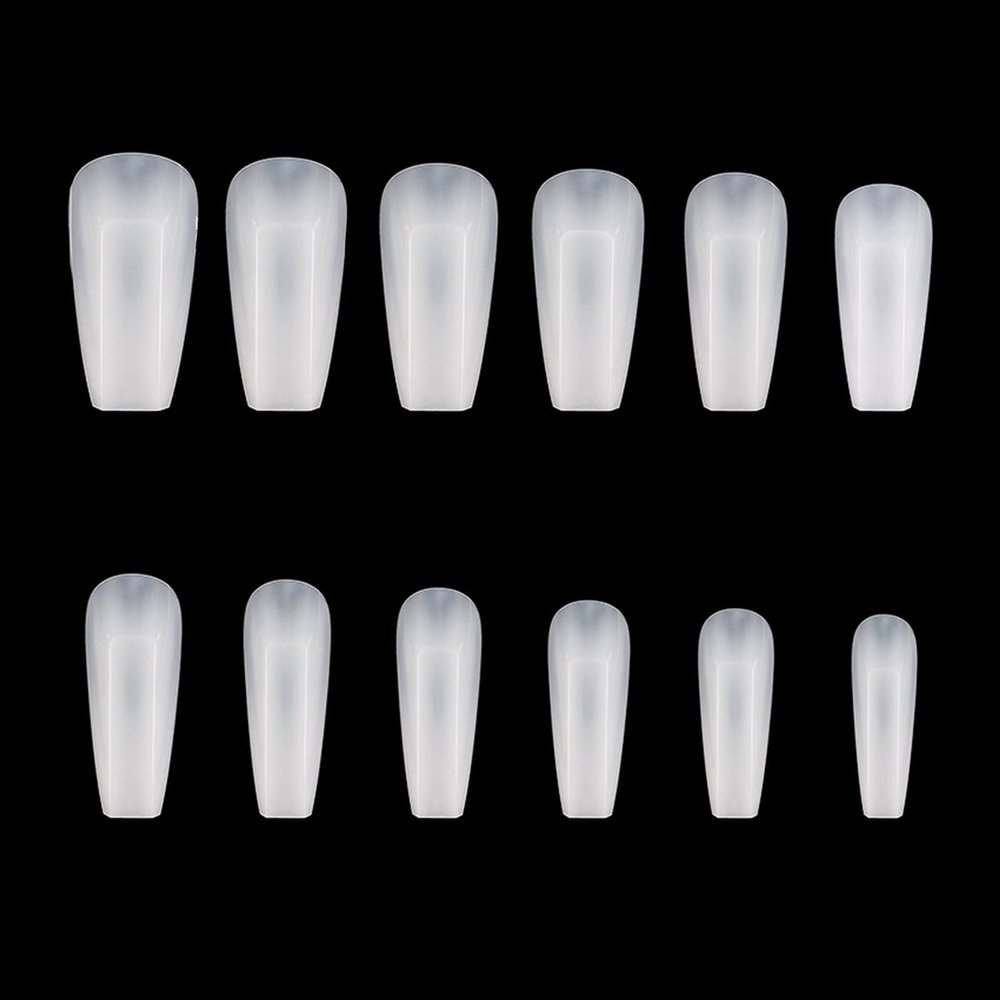 False Artificial Tip Long Full Tip Finger Sculpted-Home Manicure Tool Fake Nails Tip Transparent Natural 504x