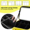 SUILU Travel Makeup Bag with LED Mirror and Light Travel Makeup Case Cosmetic Organizer Portable Cosmetic Brush Organizer Bag with Adjustable Dividers for Cosmetics Makeup Brushes Toiletry (Yellow) view 4