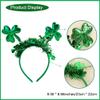 1Pcs St.Patrick's Day Shamrock Headbans Green Glitters Hairbands for Women St.Patrick's Day Parade Hair Accessories Irish Lucky Shamrock Shape Hair Hoops Heat Boppers for Costume Party Hair Supplies view 2