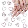 16Pcs Heart Nail Charms for Nails Silver Valentines Nail Art Charms with Bow Jewelry Love Hearts Nail Rhinestones Material Valentines Nail Gems Alloy Cute Nail Jewels for Acrylic Nail Supplies view 1