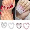 16Pcs Heart Nail Charms for Nails Silver Valentines Nail Art Charms with Bow Jewelry Love Hearts Nail Rhinestones Material Valentines Nail Gems Alloy Cute Nail Jewels for Acrylic Nail Supplies view 3