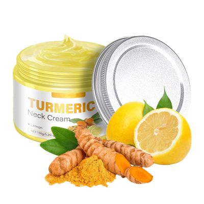 BSMKCL Turmeric Neck Cream with Lemon Hydrating Lifting & Firming Anti-Aging Neck Cream Reduce Wrinkles Neck Lines Soft Smooth Skin for Loose & Sagging Skin On Face, Neck, Dcollet -150g -5.29 OZ