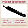 Bulk Hair for Braiding, Straight/Wave Curly 100g No Weft Unprocessed Brazilian Human Hair Braiding Hair for Boho Braids(#1,12INCH/30cm) view 2