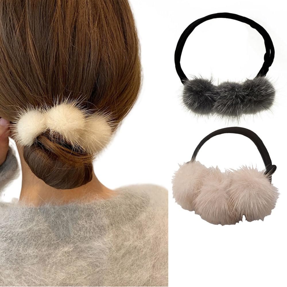 2Pcs Hair Bun Maker Hair Bun Shaper French Twist Hair Bun Makers Ponytail Buns Shaper Bun Holder Hair Styling Accessories for Women Girls(Gray+Beige)