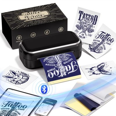 2025 New Tattoo Stencil Printers for Tattooing, Memoqueen Mini Tattoo Stencil Printer Machine for Gift to Enthusias, Beginners, Artists, with 30pcs Tattoo Transfer Paper, Compatible with iOS & Android