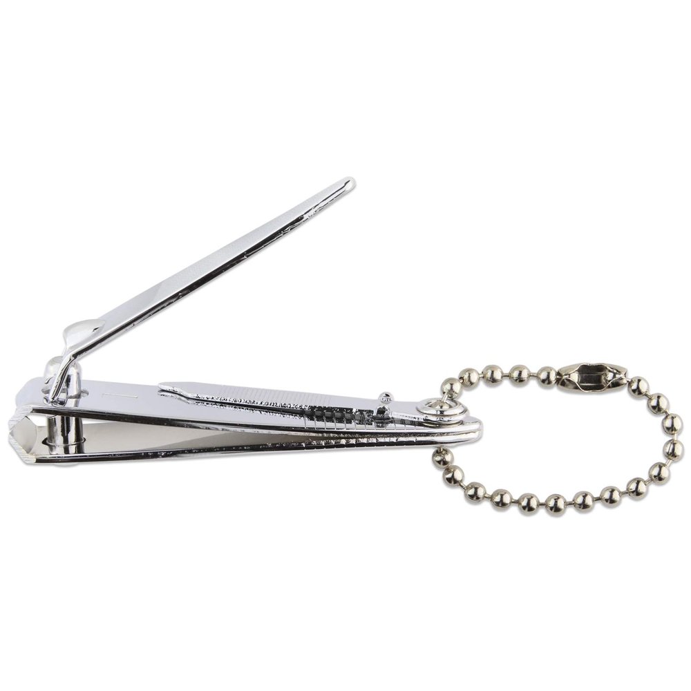 1pc Small Curved Edge Beauticom Stainless Steel Nail Clipper - Professional Ultra Sharp Sturdy Silver Finger Nail and Toe Nail Cutters for Acrylic Nails Grooming Manicure