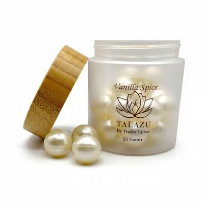 Vanilla Spice Aromatherapy Bath Pearls with Coconut Oil for Smooth, Silky, moisturized Skin (25 Count)