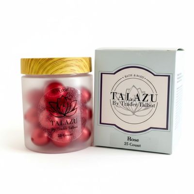 Rose Aromatherapy Bath Beads with Coconut Oil (25 Count)  Moisturizing Bath Pearls for Soft, Silky Skin  Relaxing Spa Experience