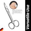 YNR German Stainless Steel Nail Scissors Cutting & Trimming Toenail Scissor Anti-Slip Serrated Blade for Men & Women Manicure & Pedicure Shares for Thick Nails & Cuticle with Pouch view 4