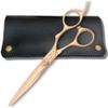 6 Inch Rose Gold Hair Cutting Scissors - Professional Shears for Hairdressers and Barbers - 440C Stainless Steel With Gold Titanium Coating - Wet or Dry Haircutting view 1