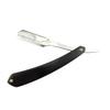 minkissy Barber Steel Razor Black Wooden Handle Manual Shaver for Men Single for Beard Sideburns Short Fine Hair for Travel Home view 1