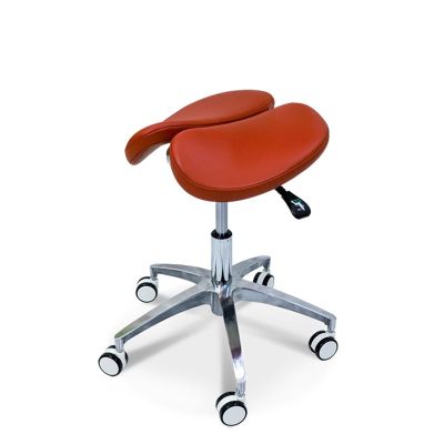 Rolling Split Seat Saddle Stool Saddle Chair Split Rolling Chair Ergonomic Split Seat Style Backrest Saddle Stool for Home, Dental, Clinic, Salon,A
