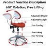 Rolling Split Seat Saddle Stool Saddle Chair Split Rolling Chair Ergonomic Split Seat Style Backrest Saddle Stool for Home, Dental, Clinic, Salon,A view 3