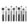 10 Makeup Brushes (5 Big 5 Small) Classic Black Gold Perfection Makeup Brushes Travel Make up Brushes Set Comfort Grip, Cruelty-Free & Vegan (Black Silver) view 1