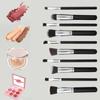 10 Makeup Brushes (5 Big 5 Small) Classic Black Gold Perfection Makeup Brushes Travel Make up Brushes Set Comfort Grip, Cruelty-Free & Vegan (Black Silver) view 4