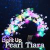 JEAIRTS Light Up Pearl Tiaras Silver Flower Crown Headband Glow Bridal Beaded Headpiece Flashing Costume Prom Hair Accessories for Women view 3