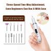 Cordless Electric Nail Drill Professional Efile Nail Drill Kit for Acrylic/Gel Nails, Manicure Pedicure Polishing Shape Tools Design for Home Salon Use, Drill para Uas Profesional 15000 RPM (Pink) view 2