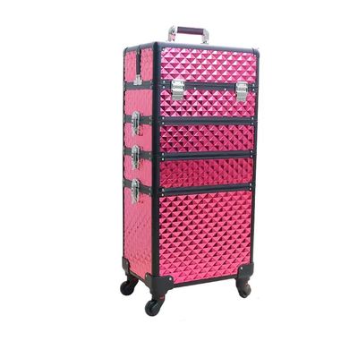 DFEDHF Multi-Layer Trolley Makeup Suitcase, Portable Makeup Trolley Suitcase, Nail Art and Tattoo Beauty Suitcase(D-35 x 25x 71 cm)