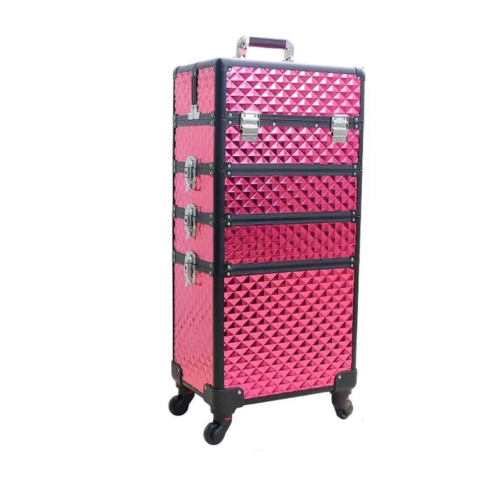 DFEDHF Multi-Layer Trolley Makeup Suitcase, Portable Makeup Trolley Suitcase, Nail Art and Tattoo Beauty Suitcase(D-35 x 25x 71 cm)