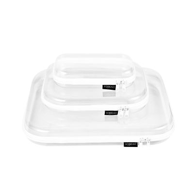 YQBRAO Hard Sided Clear Zipper Case for Storage- Professional-Grade Plastic Clear Zipper Pencil Case,Toy Storage Bins, Toiletry Pouch, Travel Organizer, Cosmetic BagWhite,3 Pack, LMS
