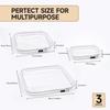 YQBRAO Hard Sided Clear Zipper Case for Storage- Professional-Grade Plastic Clear Zipper Pencil Case,Toy Storage Bins, Toiletry Pouch, Travel Organizer, Cosmetic BagWhite,3 Pack, LMS view 2